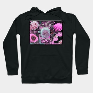 Pink Flowers Collage Hoodie